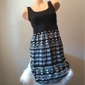 Dressbarn Black/White Geometric Print Tank Dress 8